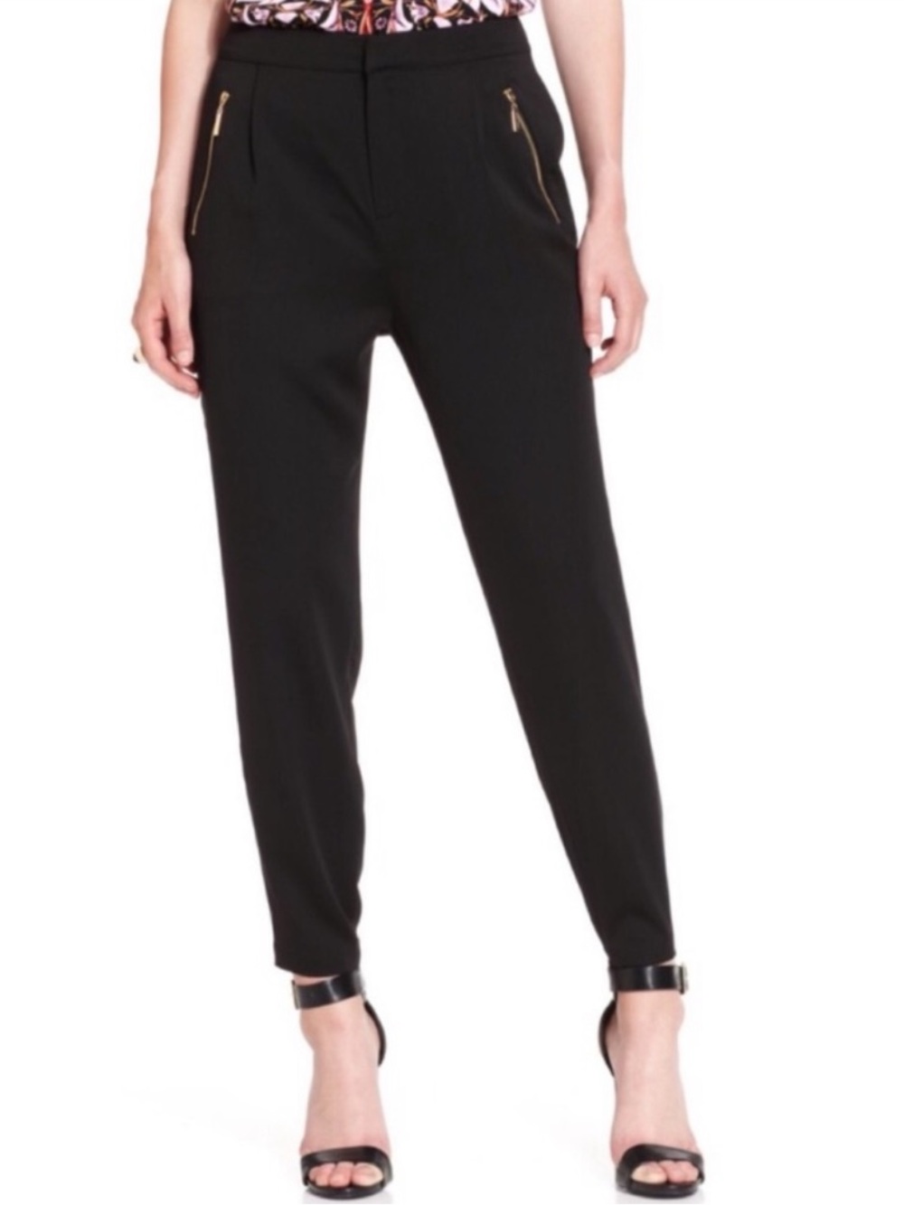 Ivanka Trump Zipper Pocket Silky Pants